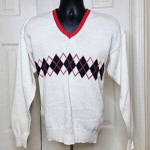 Hogan 1992 United States Open V Neck Sweater Size Medium White, Blue, Red